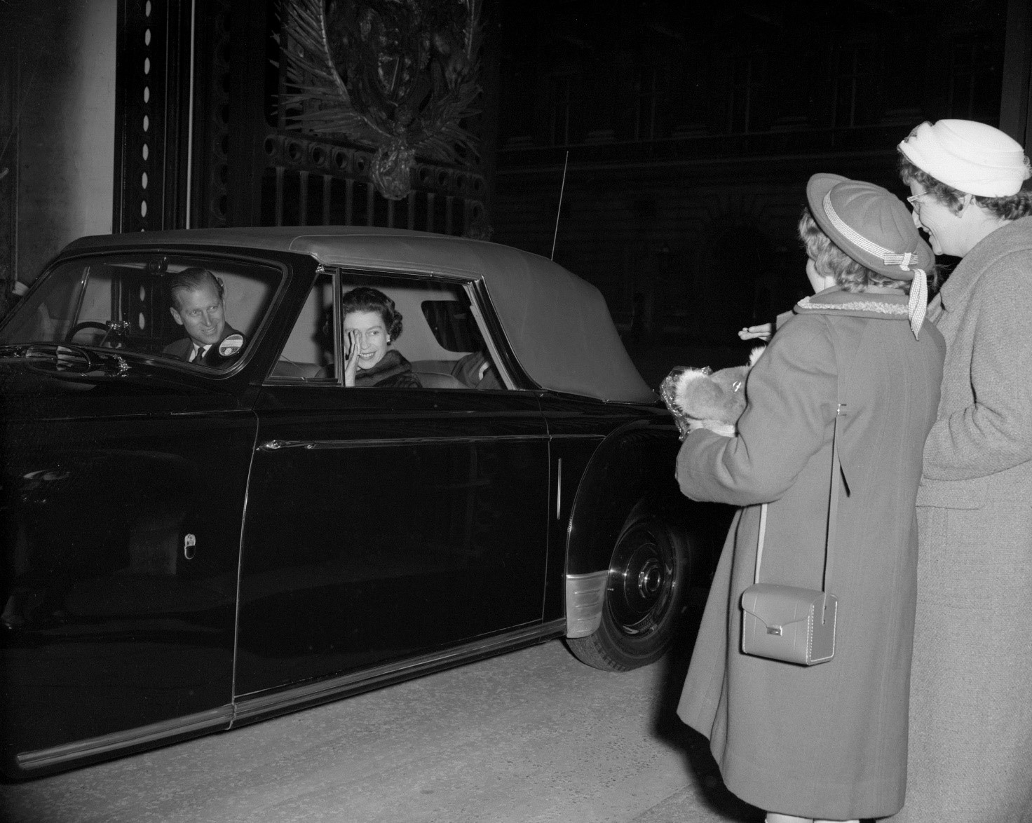 The Queen and Prince Philip in the The Lagonda that Prince Philip owned in the late 1950s, which featured an extra mirror reputedly added to help the Queen to adjust her hat, had an exhaustive list of repairs. 