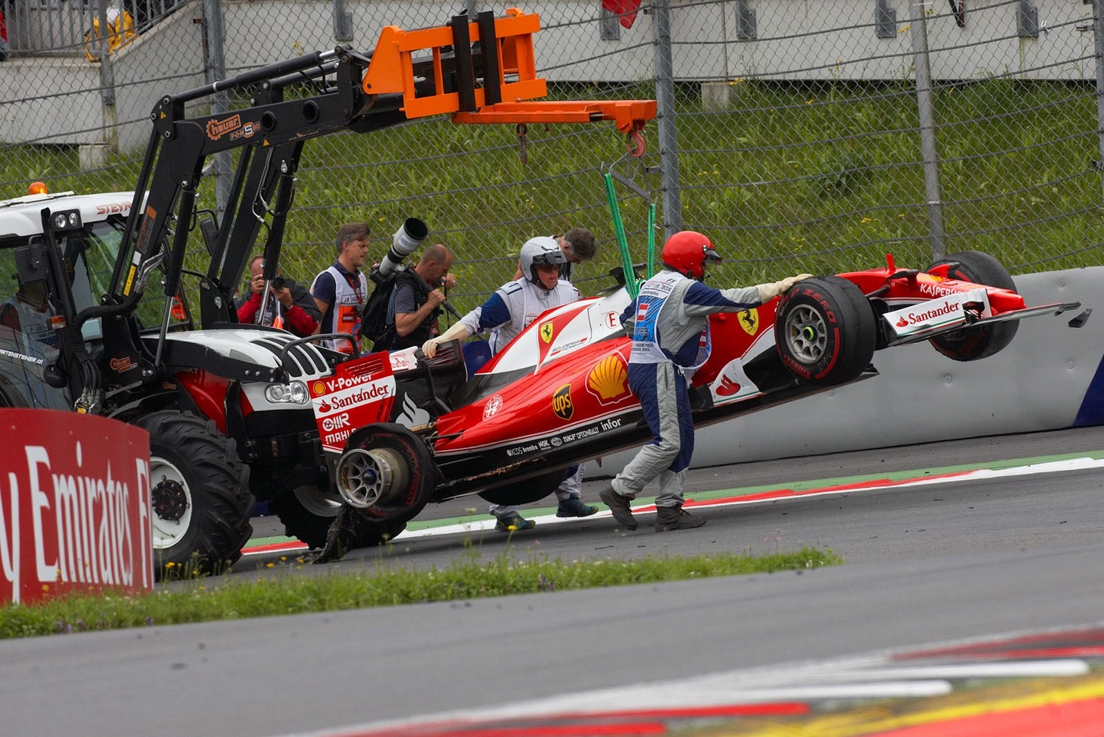 Sebastian Vettel, Ferrari, is out of the race on lap 27, Spielberg, Austrian Grand Prix, 2016. 