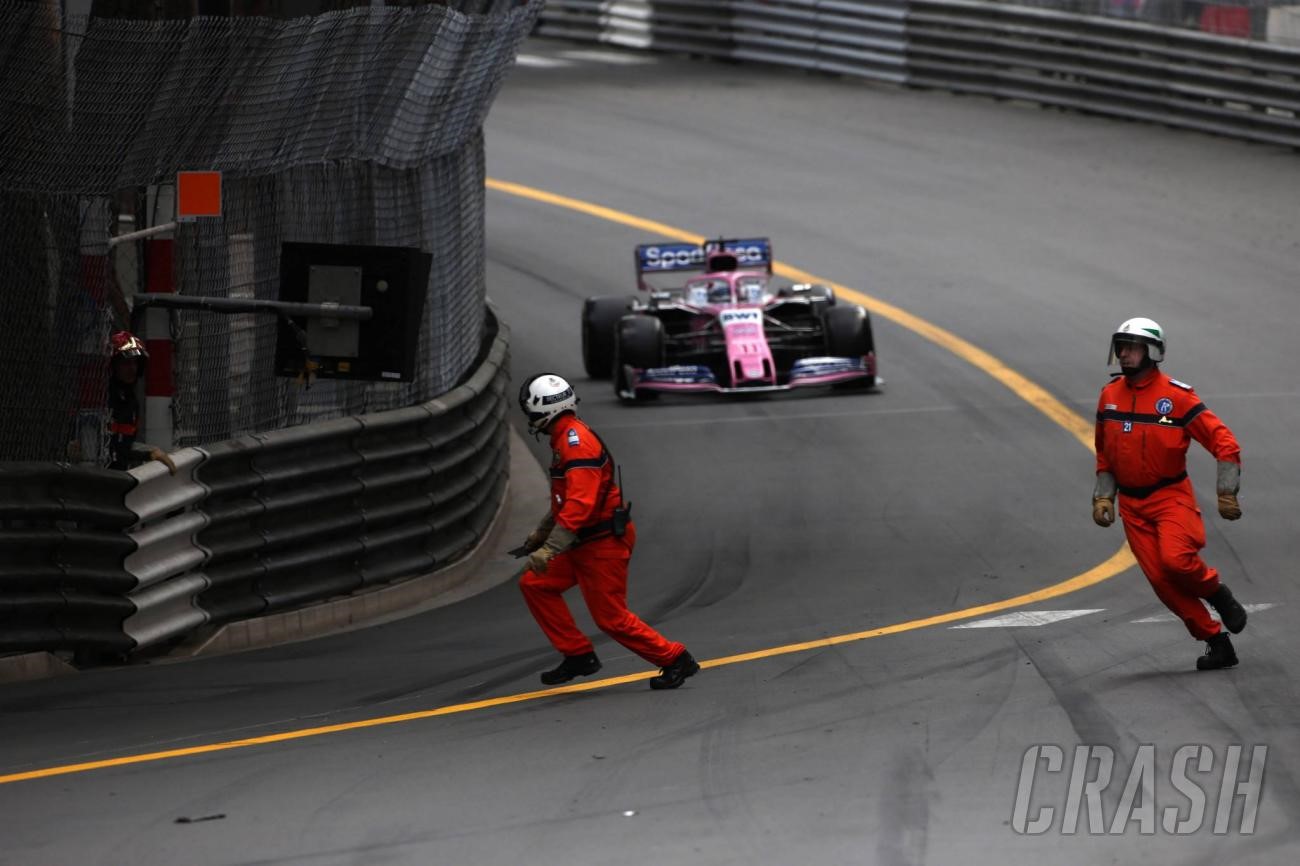 Sergio Perez came inches away from hitting a marshal at the 2019 Monaco Grand Prix during the Safety Car period.