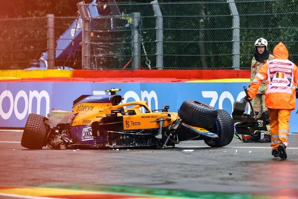 Lando Norris horror crash cancels 2021 qualifying for Belgian Grand Prix. 