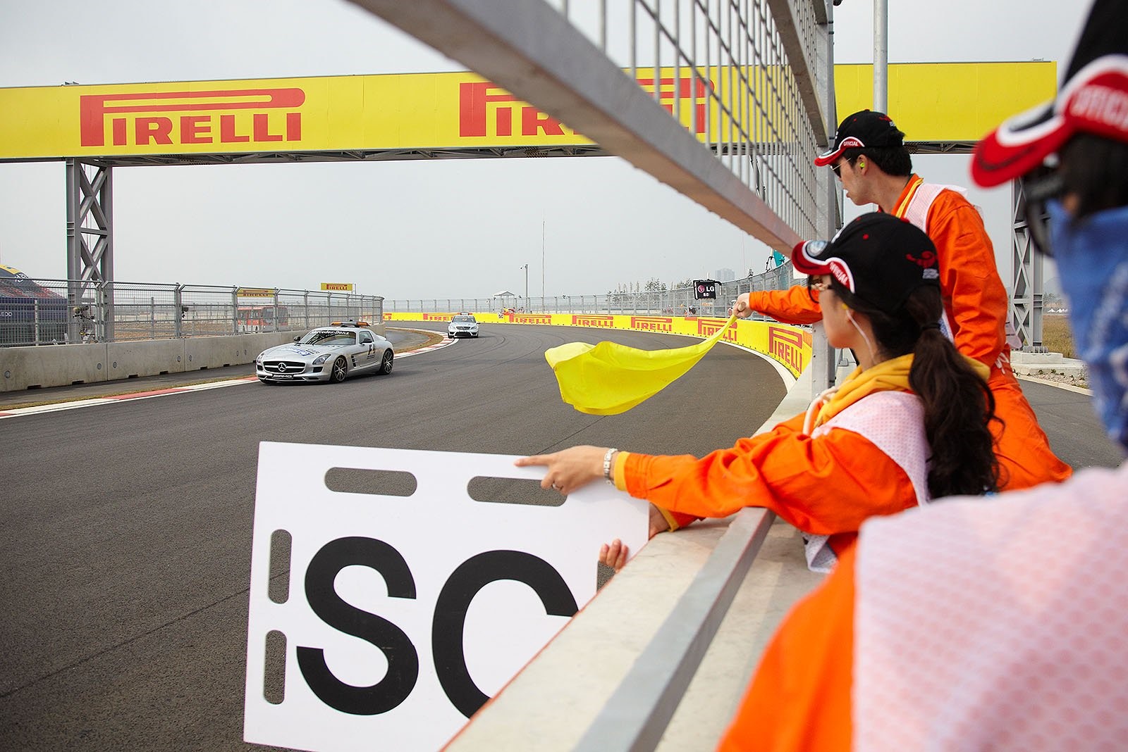The safety car on tour for track inspection 15 minutes before practice session at Yeongam, South Korea, in 2011. 