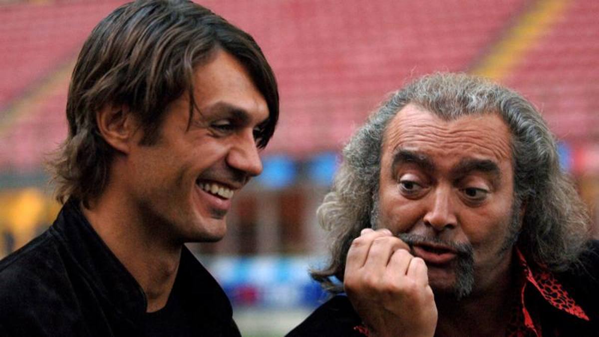 Diego Abatantuono with the former AC Milan player Paolo Maldini.