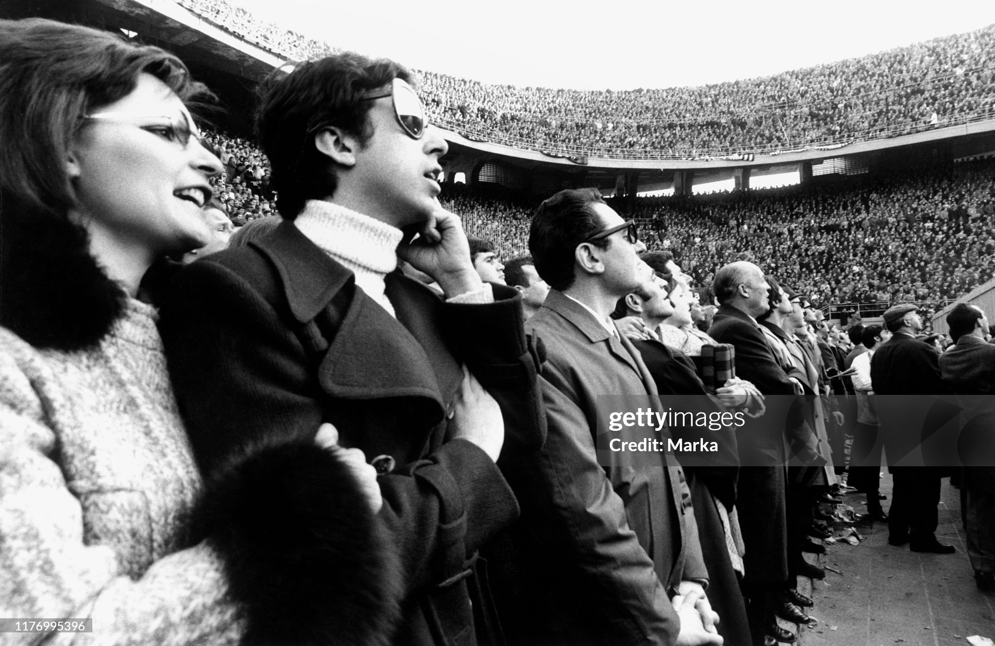 Milan. San Siro. Supporters in 1971. 