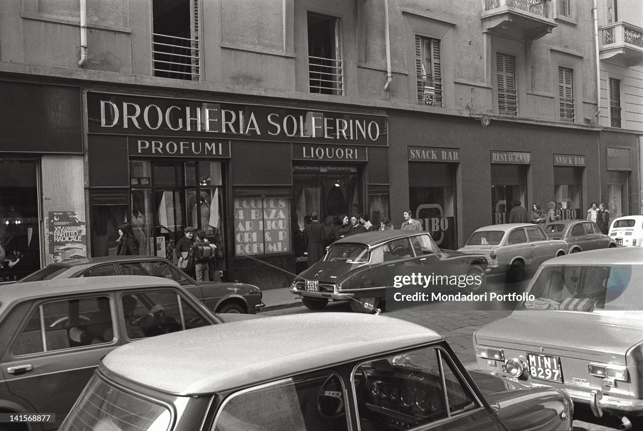 First floor of the Solferino drug store in one of the principal streets of Brera, Milan, in 1974. 