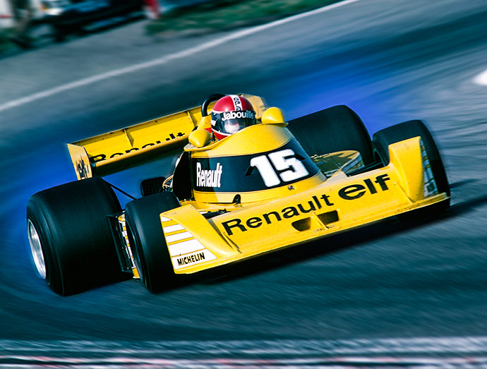 Jean Pierre Jabouille driving a Renault.