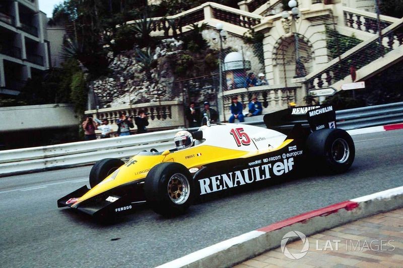 Alain Prost, Renault RE40, 1983 Monaco GP, Monte Carlo.