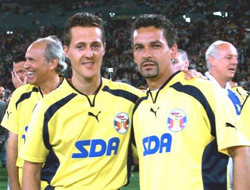 Michael Schumacher and Roberto Baggio.