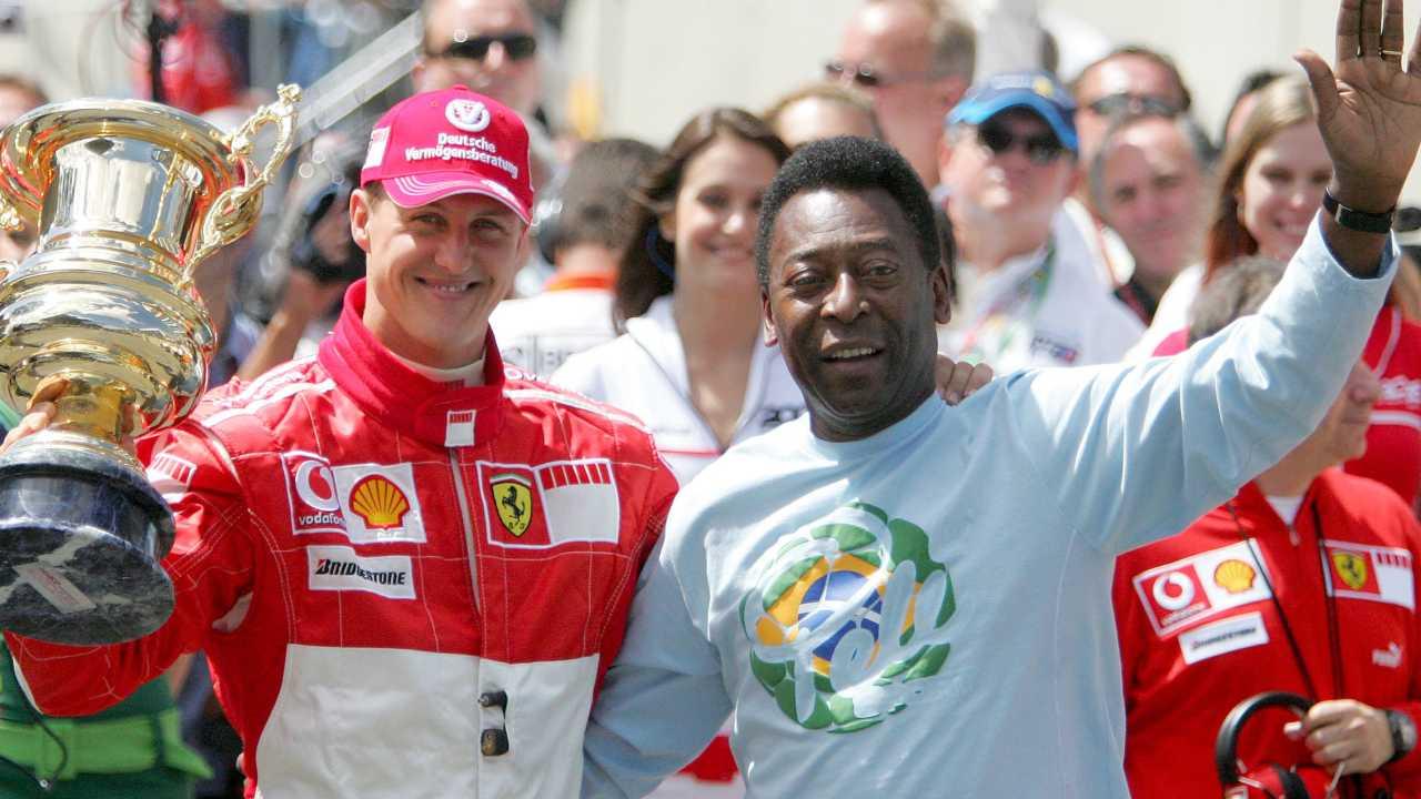 Pele' with Michael Schumacher.