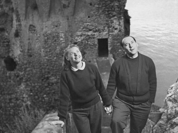 Ingrid Bergman and Roberto Rossellini in Amalfi in 1949.