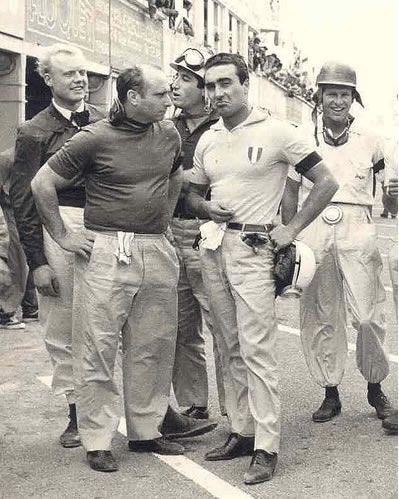 Juan Manuel Fangio, Mike Hawthorne, Alfonso de Portago, Eugenio Castellotti and Peter Collins.