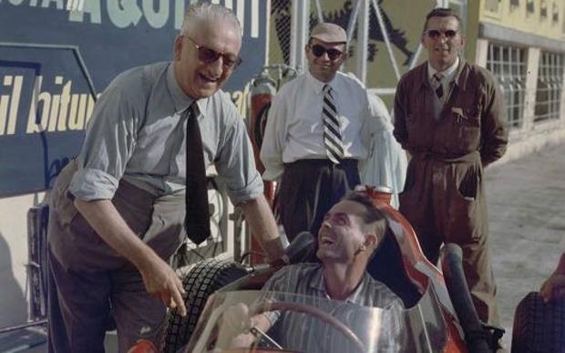 Enzo Ferrari with one of his drivers.