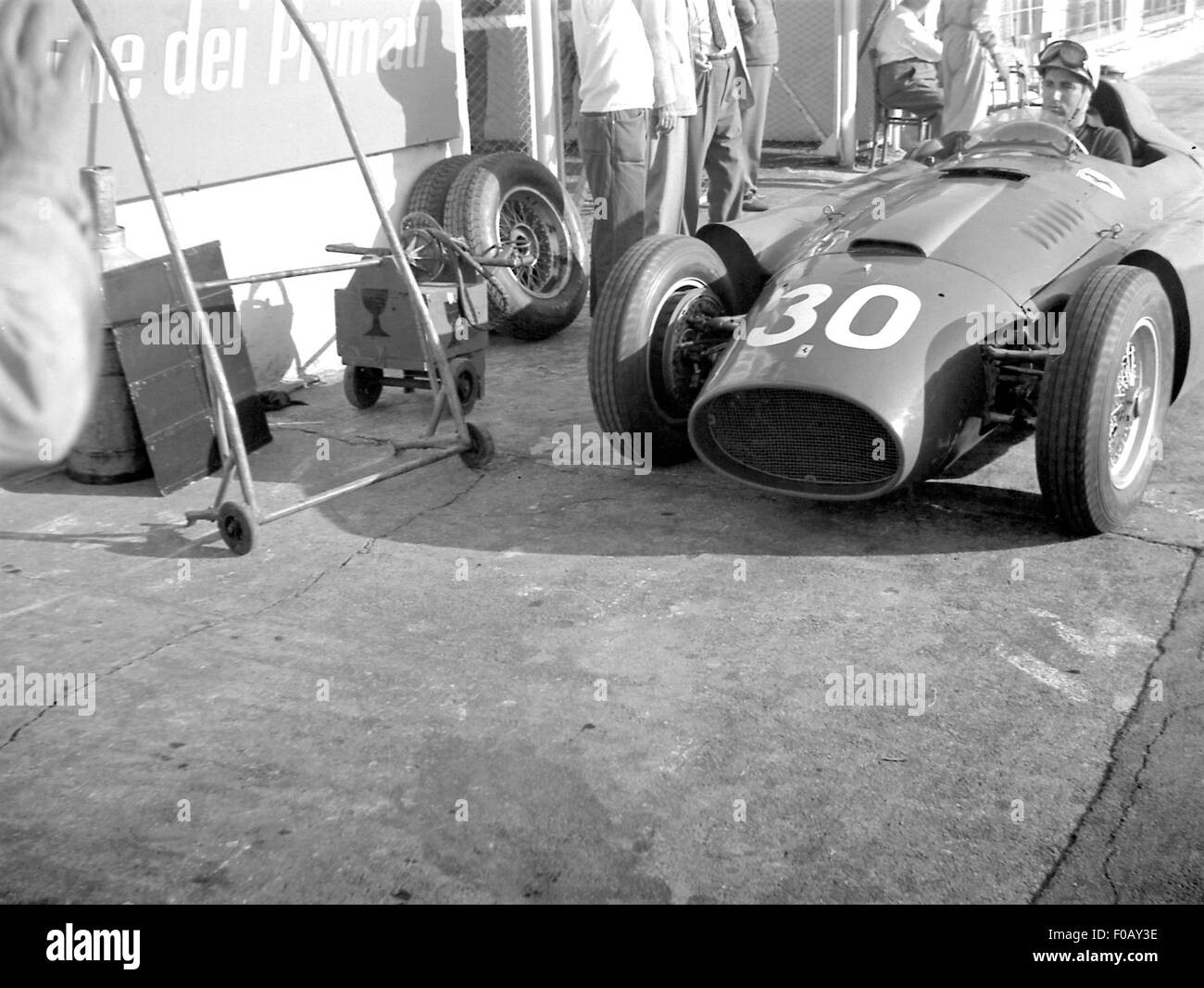 Alfonso de Portago at the 1956 Italian Grand Prix in Monza.