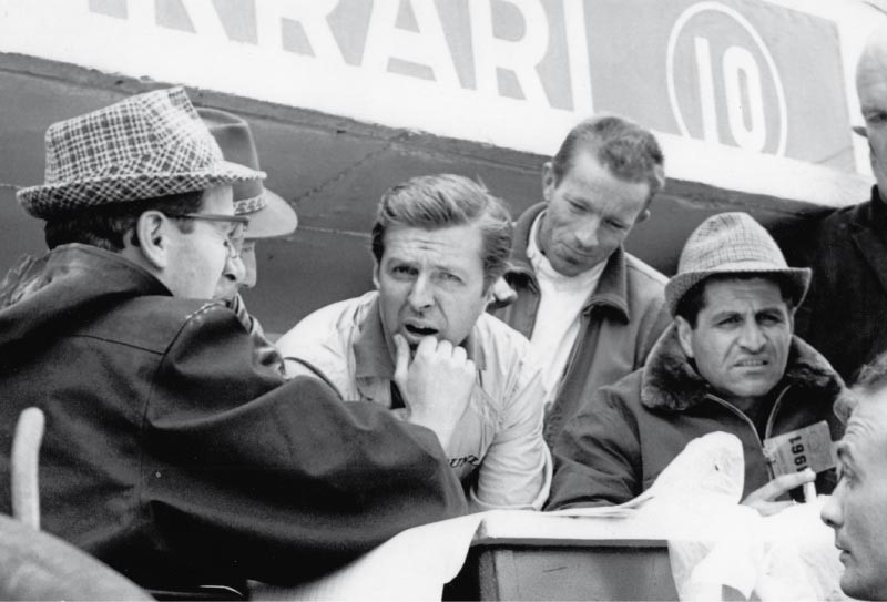 Romolo Tavoni, Wolfgang von Trips, Richie Ginther and Giotto Bizzarrini.