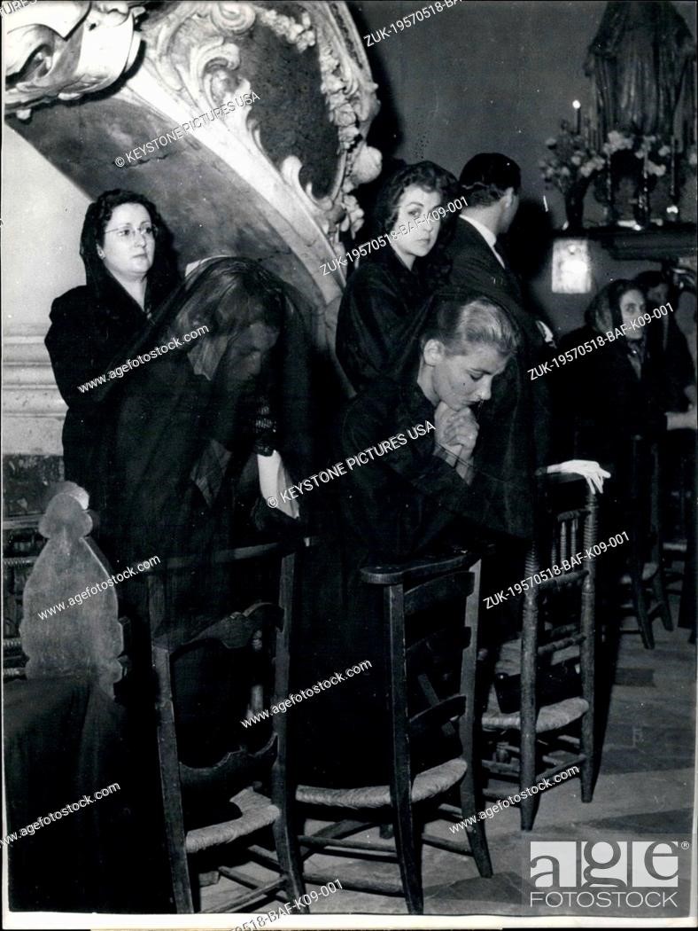 May 18, 1957, Linda Christian at the Funeral Mass for the marquis de Portago. 