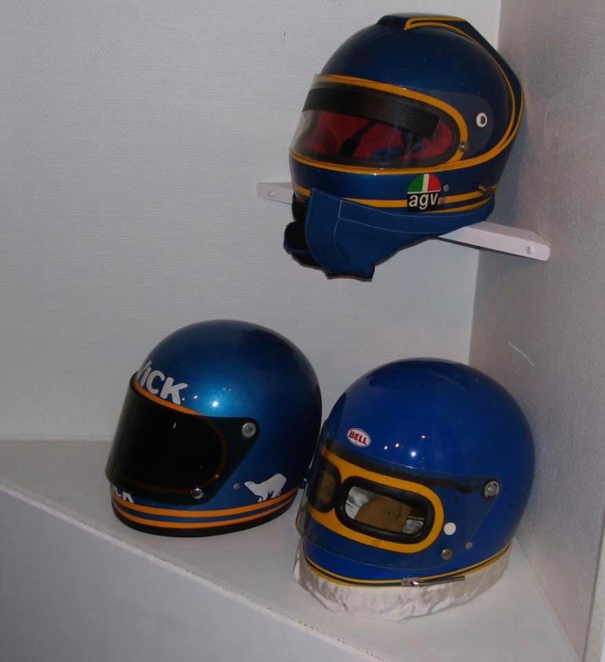 The helmets Ronnie Peterson competed with.