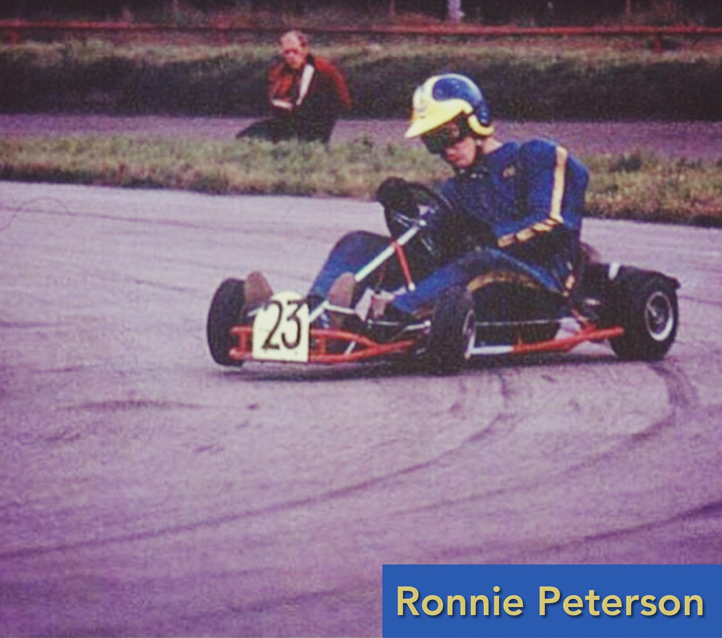 Ronnie Peterson driving his kart.