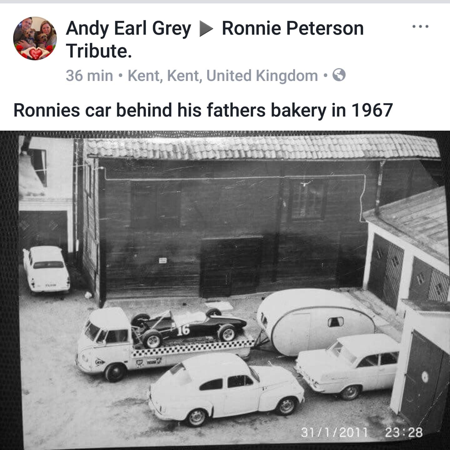 Ronnie’s car behind his father’s bakery in 1967.