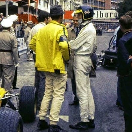 Ronnie Peterson and Jo Bonnier in Monaco in 1969.