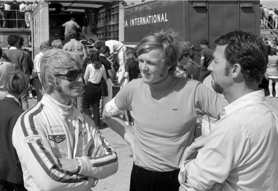Reine Wisell, Ronnie Peterson and Jo Bonnier at Silverstone in 1969. 2 of Sweden's GP winners.
