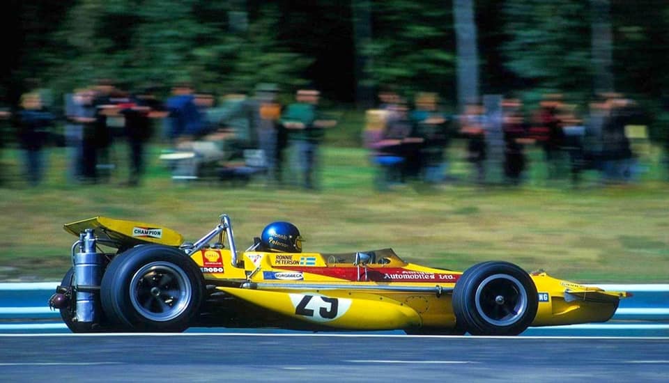 Ronnie Peterson, March 701 Ford, at the US Grand Prix in Watkins Glen on 04 October 1970.