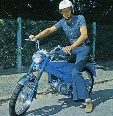 Ronnie with his motorcycle Puch Dakota VZ 50 V3 in 1971.