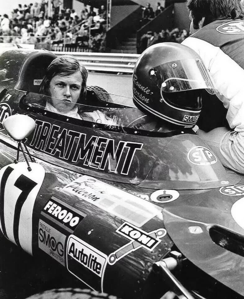 Ronnie Peterson in his car.