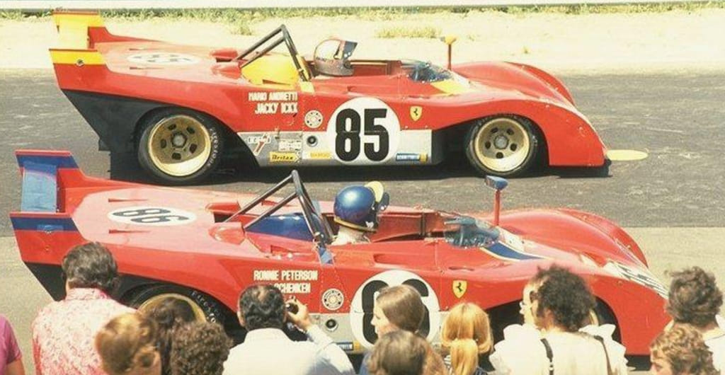Ferrari time, Ronnie Peterson and Mario Andretti on Ferrari 312PB in 1972.