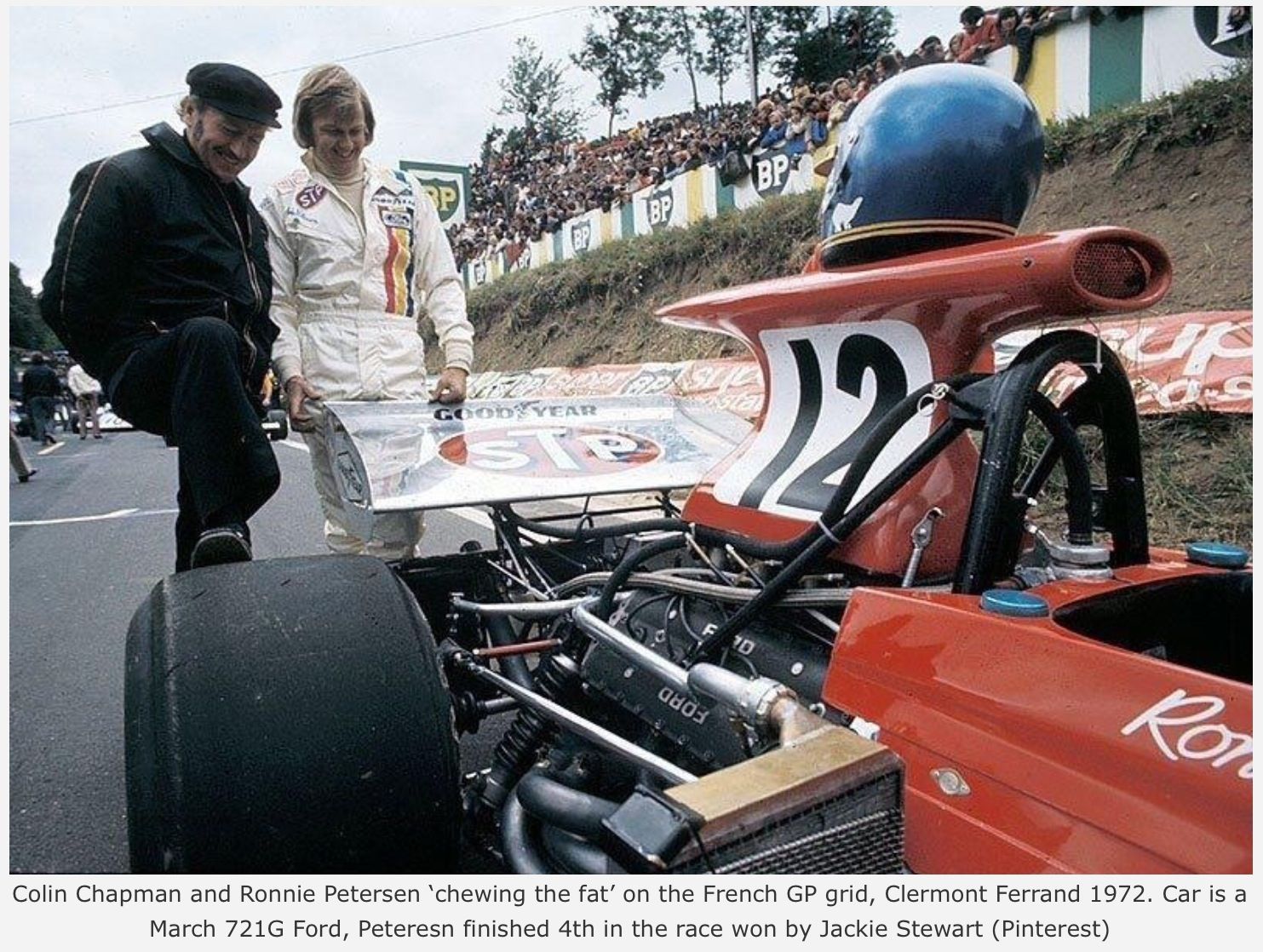 Colin Chapman and Ronnie Peterson.