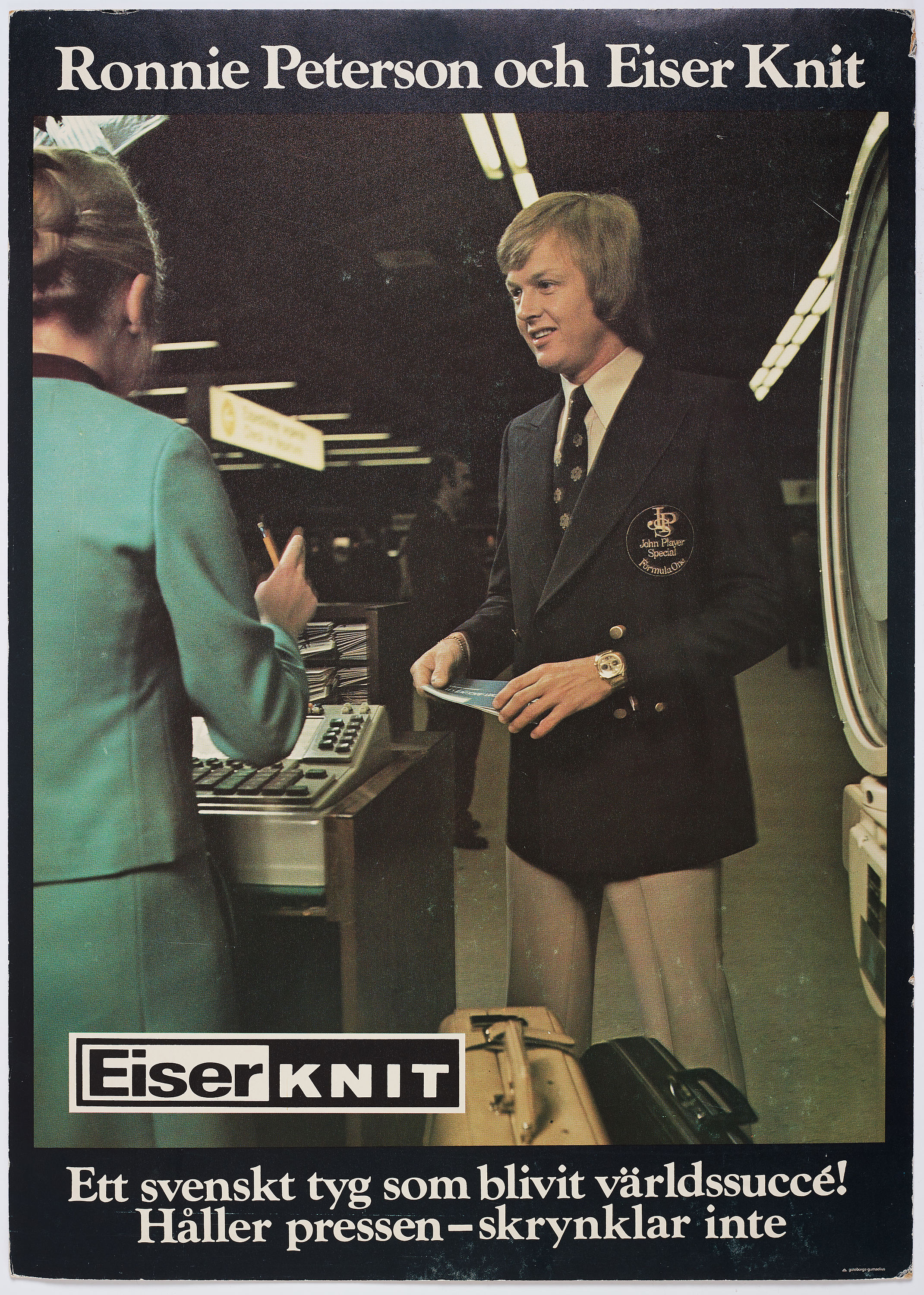 Ronnie Peterson, Lotus, on the cover of a magazine.