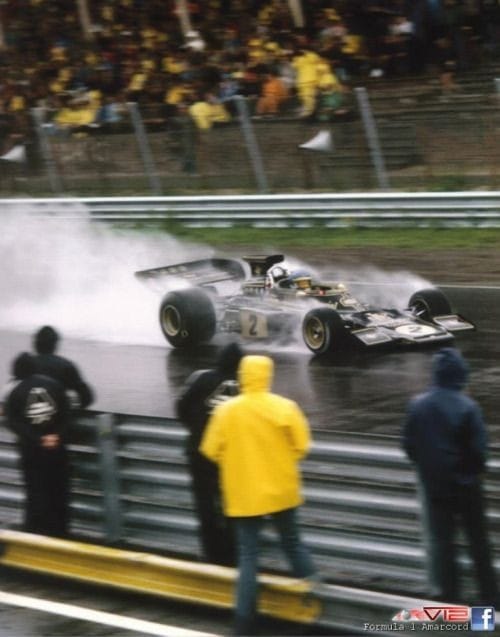 Ronnie Peterson, Lotus 72 Ford, possibly at Zandvoort on 29 July 1973.