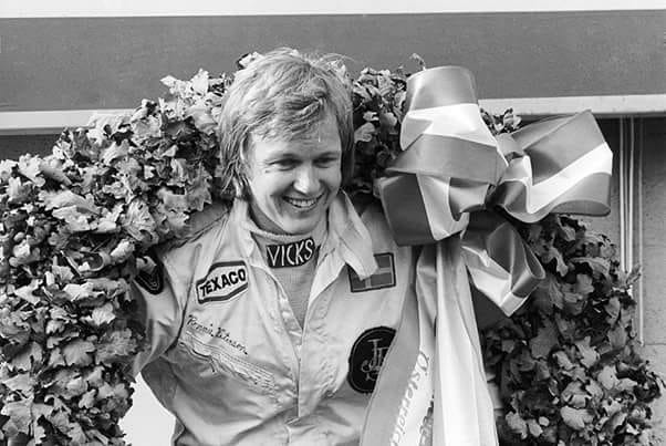 Ronnie Peterson on the podium at the Austrian Grand Prix in Zeltweg on 19 August 1973.