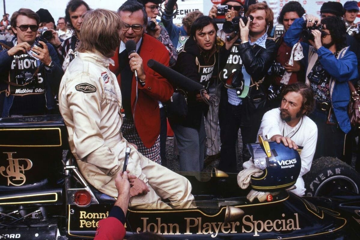 A big win for Ronnie Peterson at Watkins Glen in 1973 and then an interview with Chris Economaki.