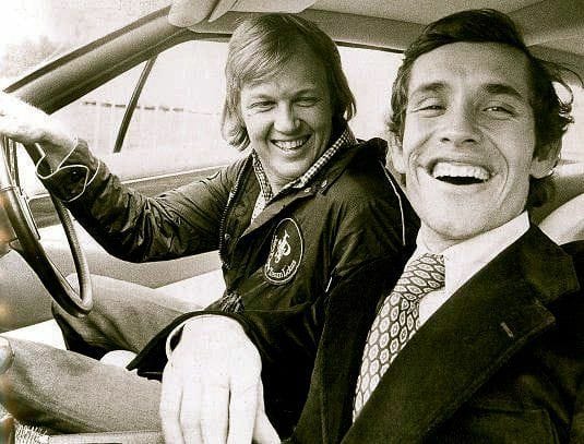 Ronnie Peterson and Jacky Ickx in 1974.