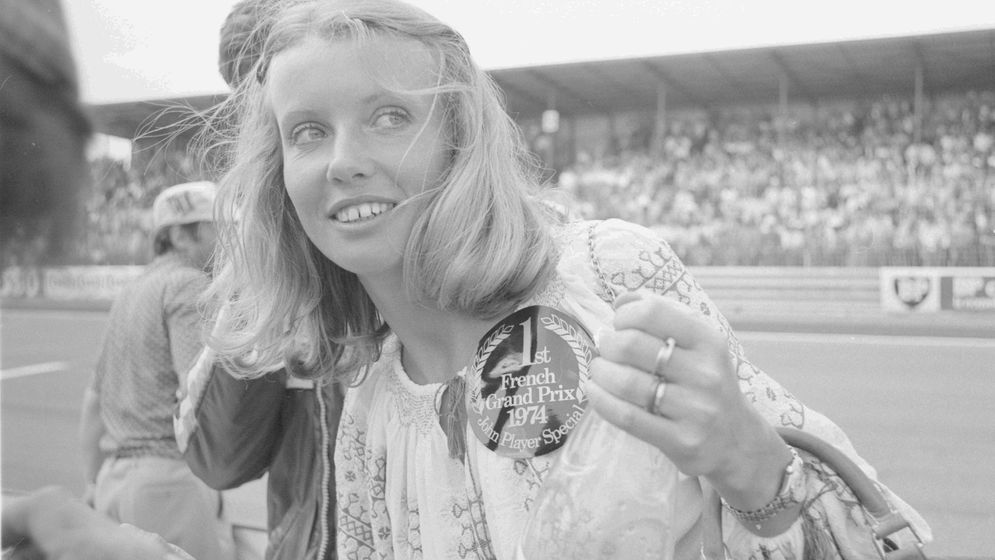 Barbro Peterson at the French GP in Dijon-Prenois on 07 July 1974.