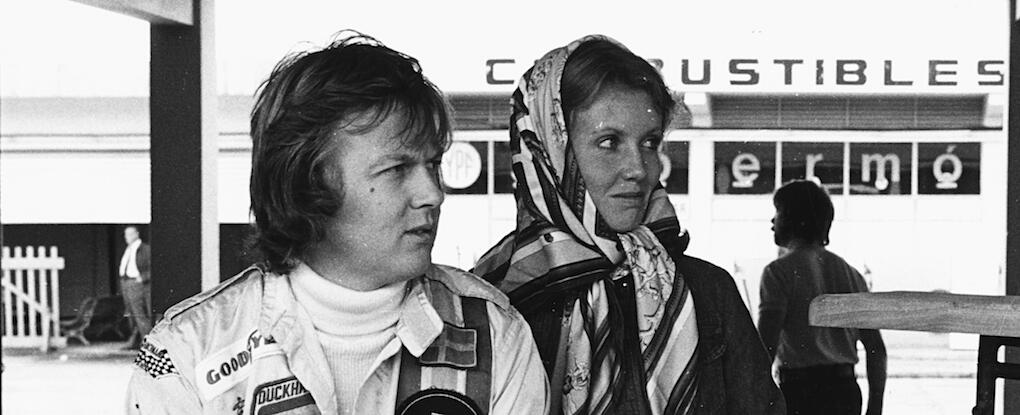 Ronnie and Barbro Peterson at the Argentinean Grand Prix in Buenos Aires on 12 January 1975.  