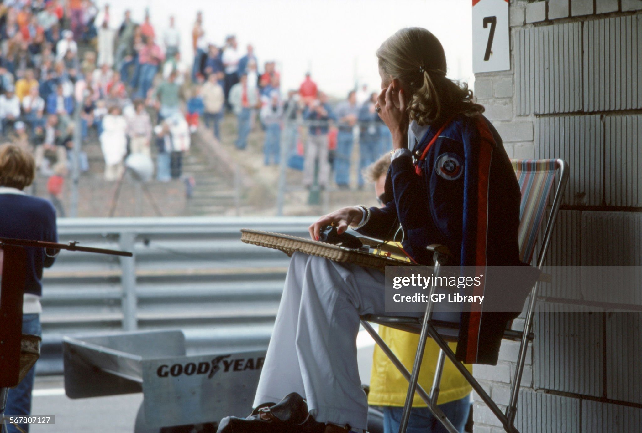 Barbro Peterson in the pits in 1976. 