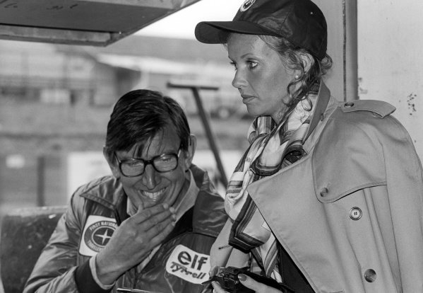 Barbro Peterson and Ken Tyrrell at the South African Grand Prix in Kyalami on 05 March 1977.