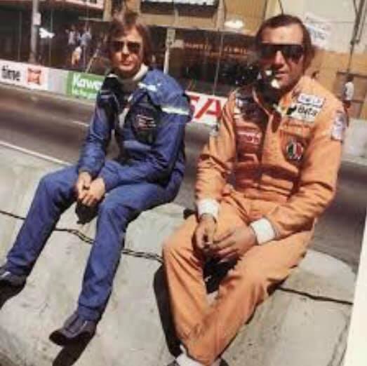Ronnie Peterson, Tyrrell, with Vittorio Brambilla, Surtees, at the US Grand Prix West in Long Beach on 03 April 1977. 