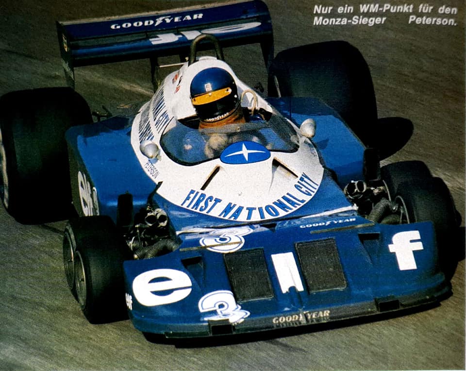 Ronnie Peterson, Tyrrell, at the Monza Grand Prix on 11 September 1977.