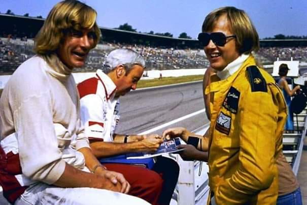 James Hunt, Teddy Mayer and Ronnie Peterson in 1978.