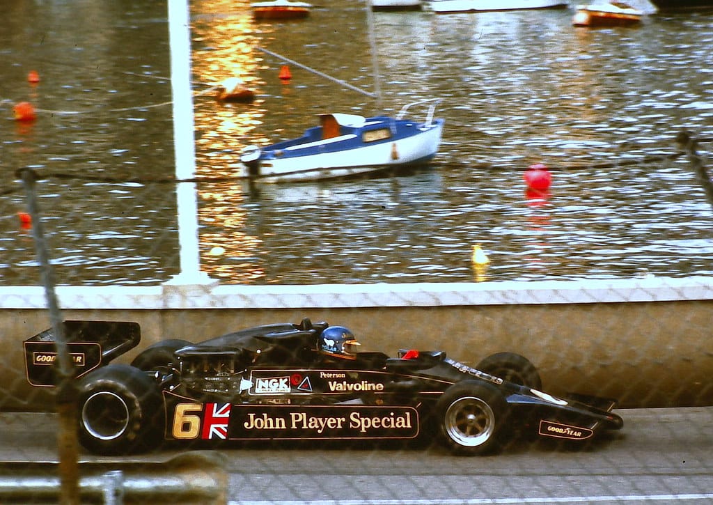 Ronnie Peterson, Lotus, at the 1978 Monaco Grand Prix.