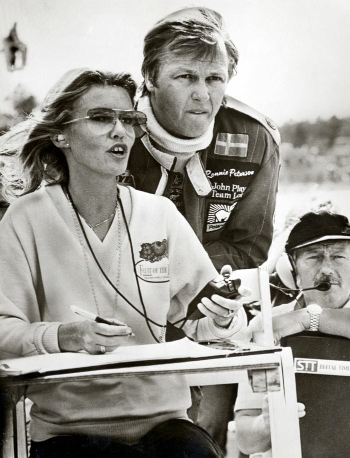Ronnie and Barbro Peterson at the Spanish Grand Prix in Jarama, Spain, on 04 June 1978.