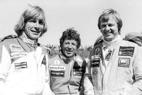 Mario Andretti and his Lotus team mate Ronnie Peterson at the Swedish Grand Prix at Anderstorp on 17 June 1978. 