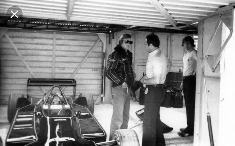 Ronnie Peterson in the Lotus garage at Brands Hatch on 16 July 1978.