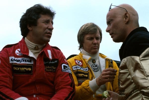 Mario Andretti, Ronnie Peterson and Gunnar Nilsson at the English Grand Prix in Brands Hatch on 16 July 1978. 