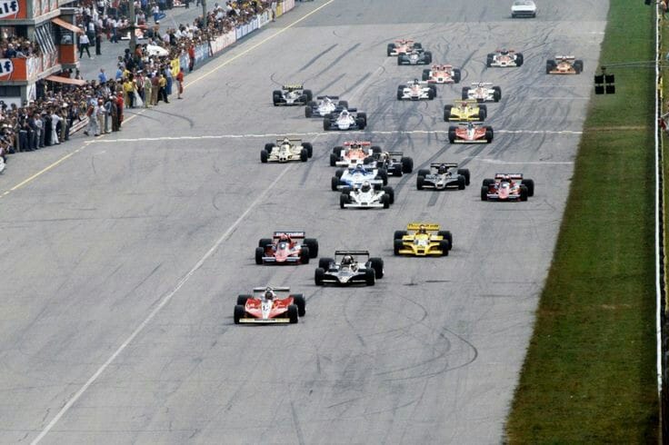 The start of the Italian Grand Prix in Monza on 10 September 1978.