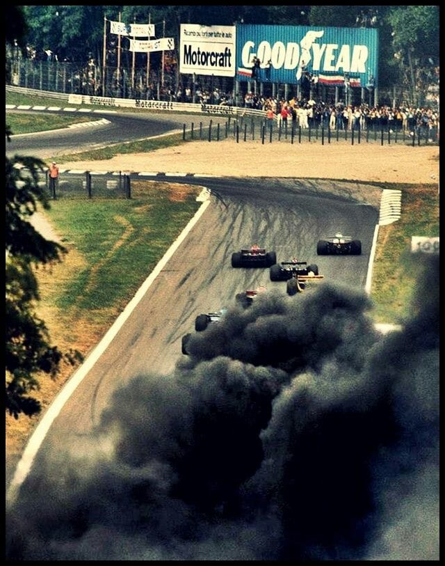 Ronnie Peterson’s fatal accident at the Italian Grand Prix in Monza on 10 September 1978.