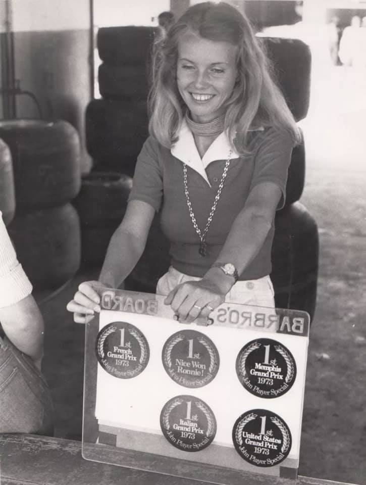 Barbro Peterson at Anderstorp in 1974.