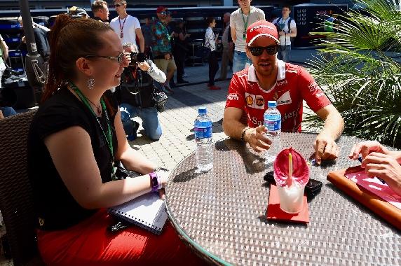 Iina with Sebastian Vettel. 