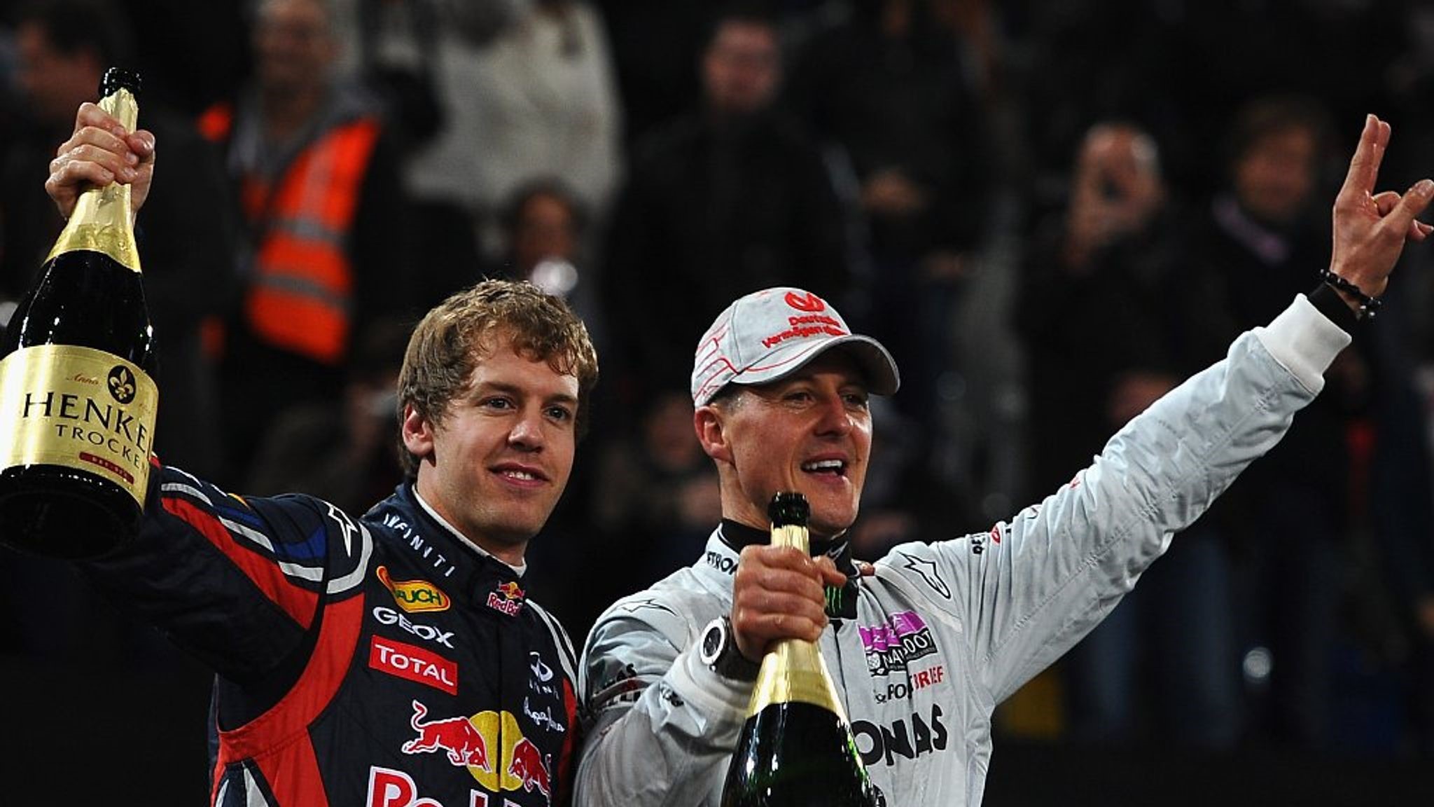 Sebastian Vettel and Michael Schumacher.